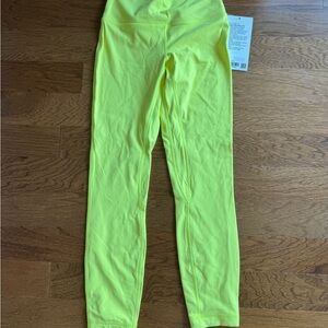 Lululemon Athletica Yellow Leggings Stretchy Athletic Bottoms